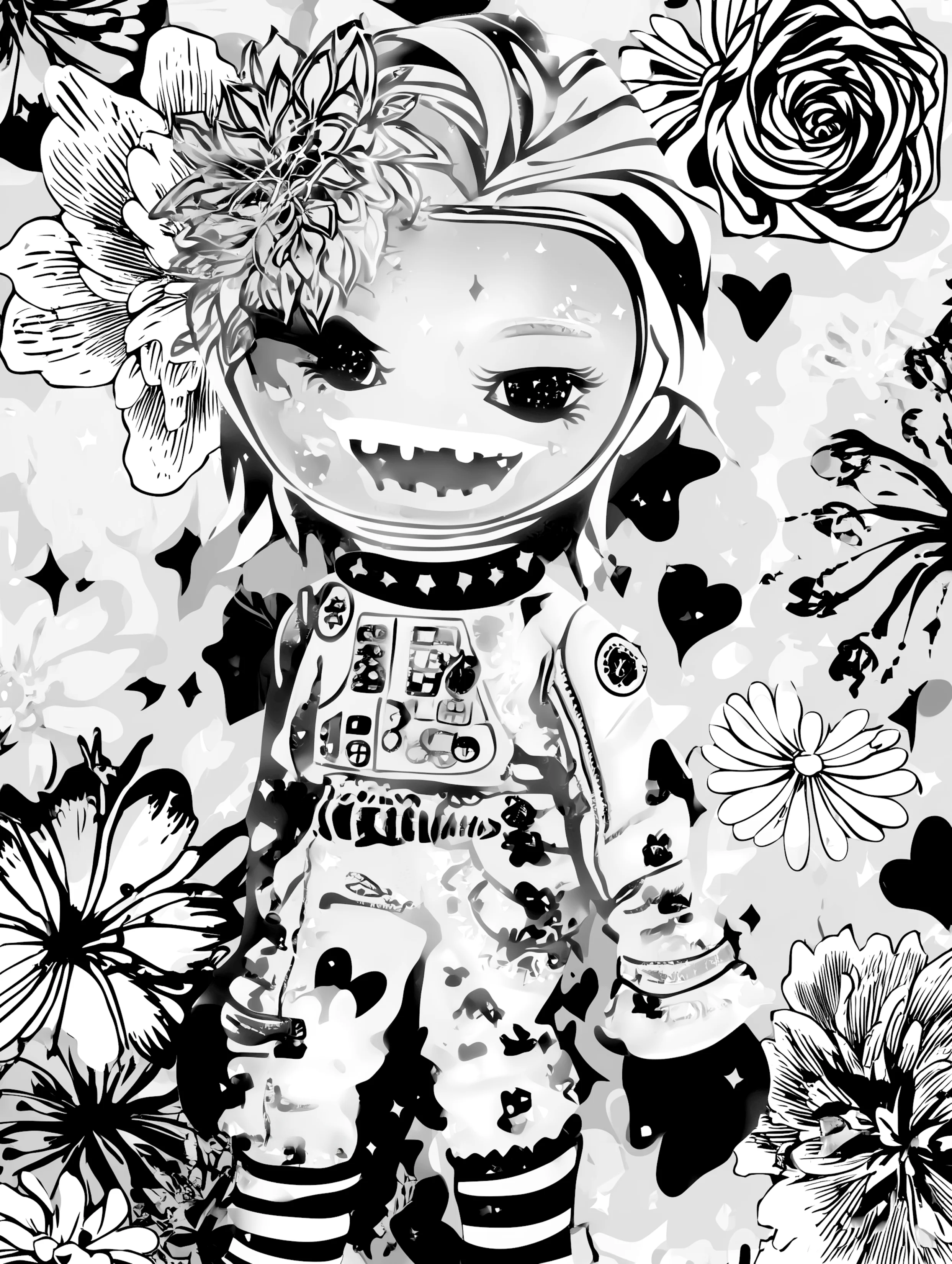 Free printable astronaut coloring pages for adults featuring creepy astronaut